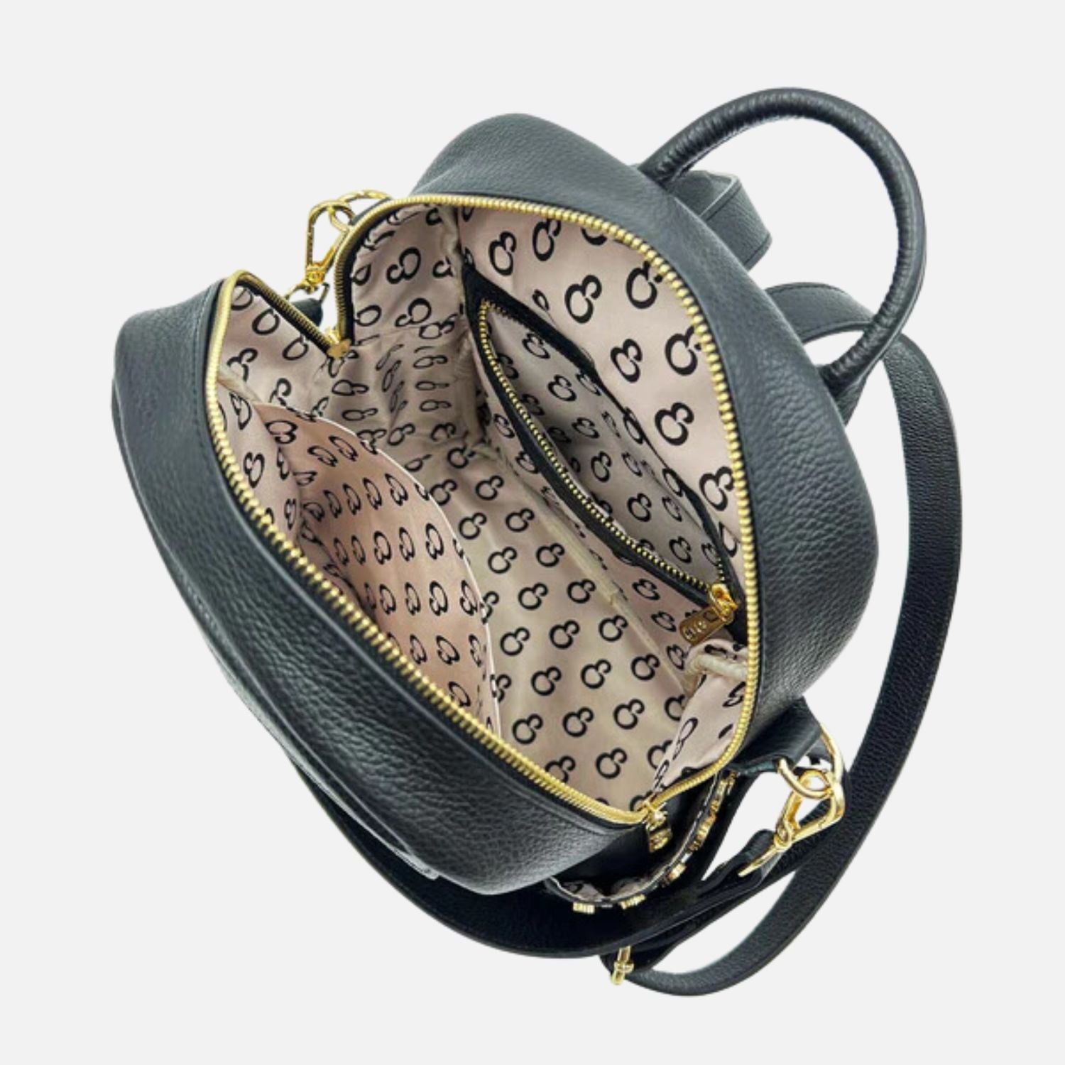 Niki Black – Backpack – Hammered Leather – Gold