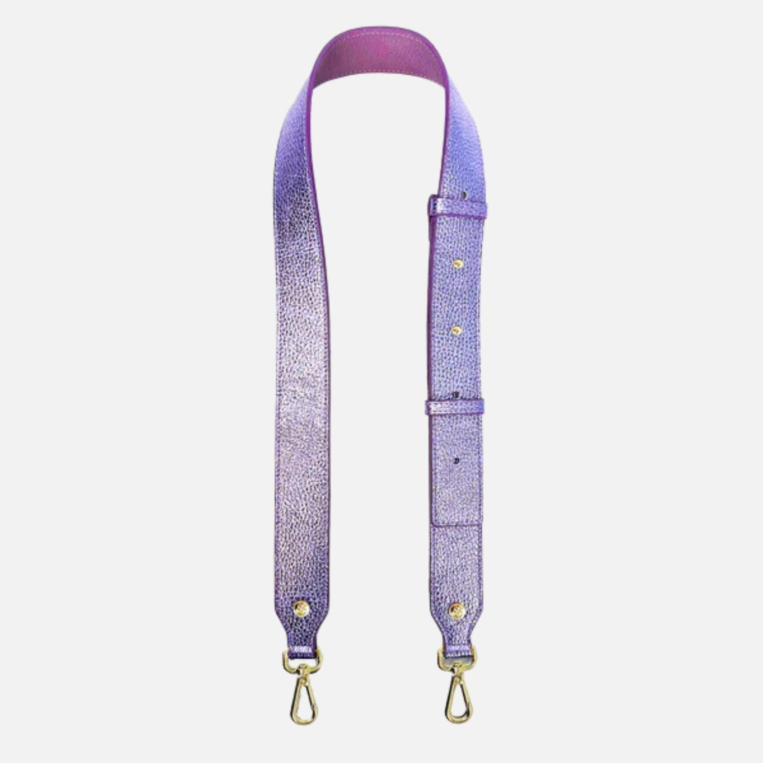 Gold Adjustable Shoulder Strap – Lilac Laminated Leather