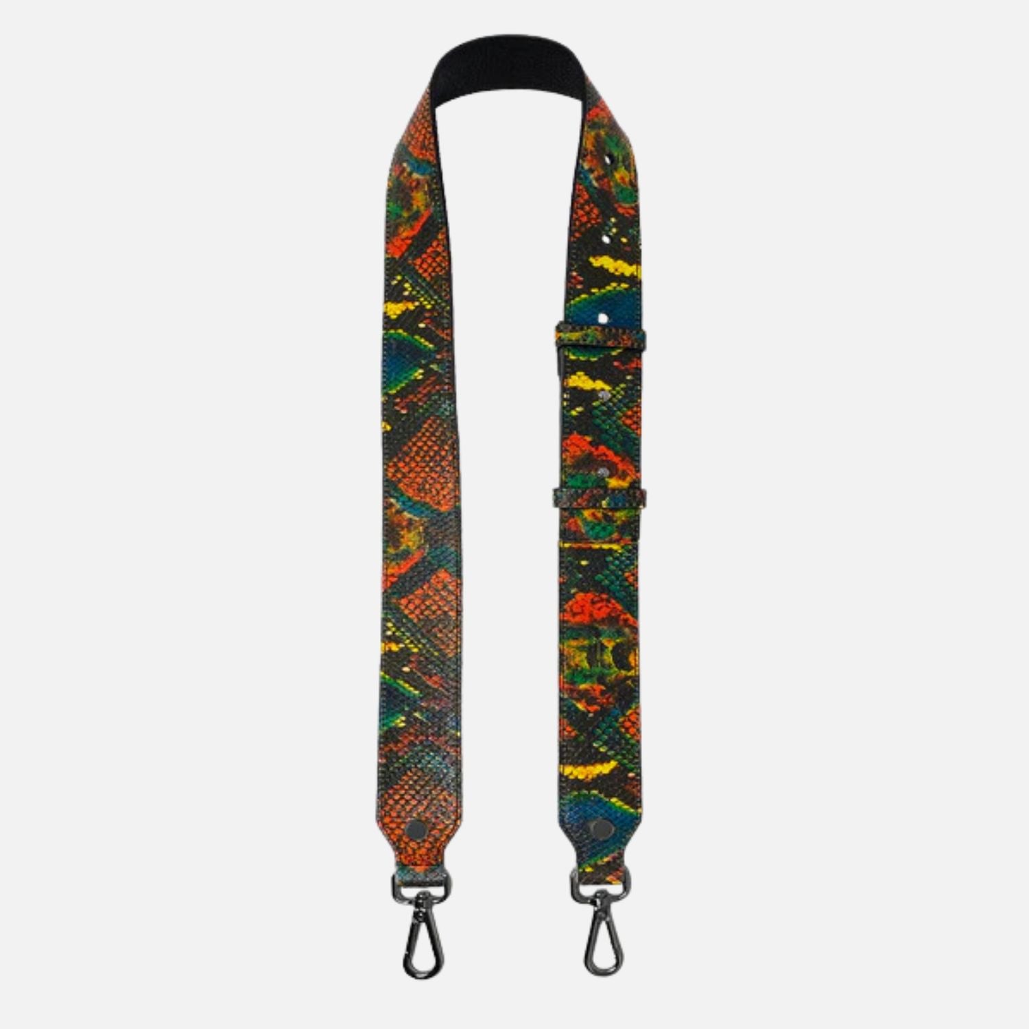 Dark Nickel Adjustable Shoulder Strap – Shaded Python Printed Leather