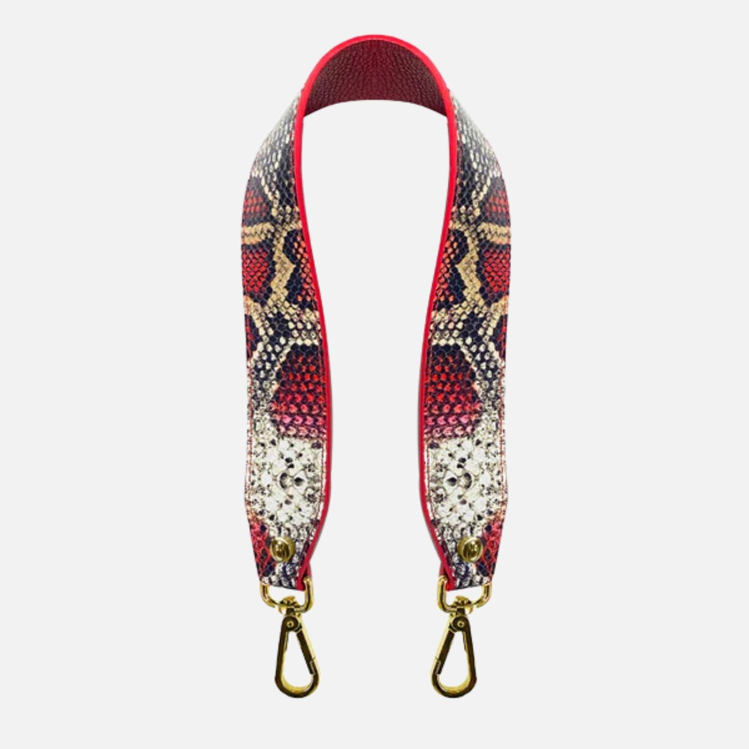 Gold Shoulder Strap – 60 cm – Cherry Shaded Python Printed Leather