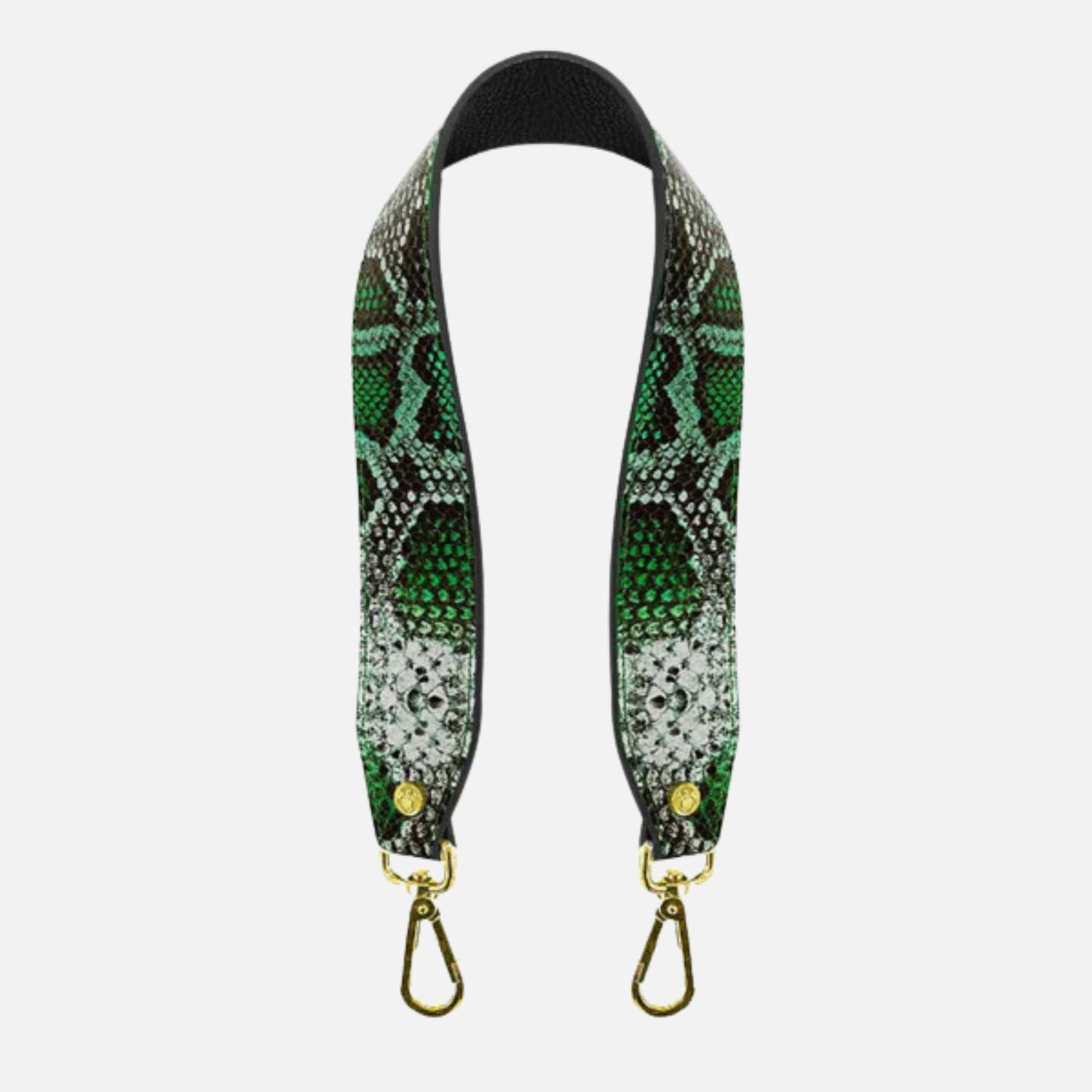 Gold Shoulder Bag – 60 cm – Green Gradient Python Printed Leather
