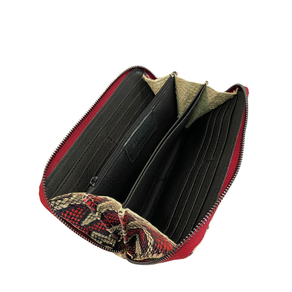 Raya Dark Nickel Cherry – Wallet – Shaded Python Printed Leather
