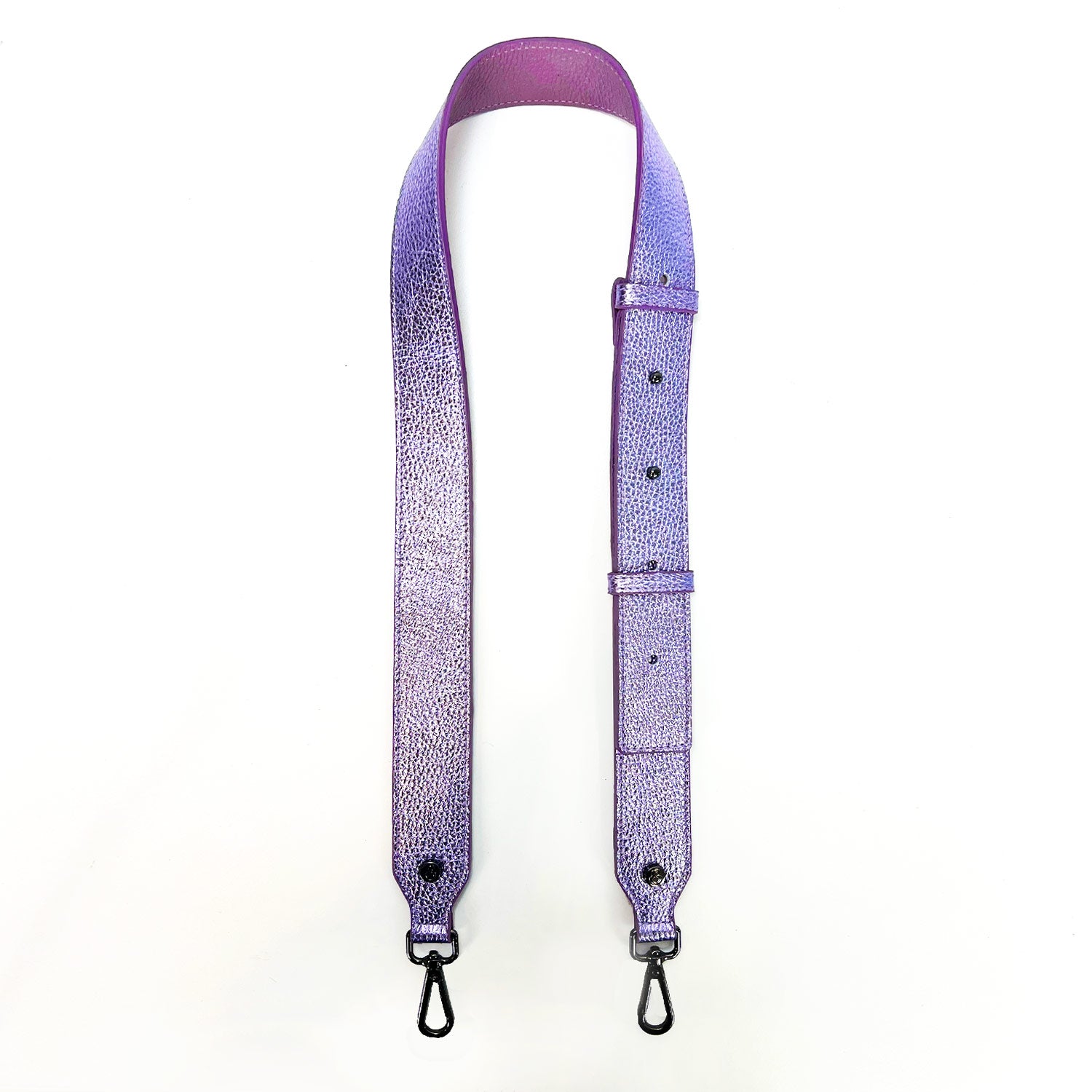 Adjustable Shoulder Strap Dark – Lilac Laminated Leather